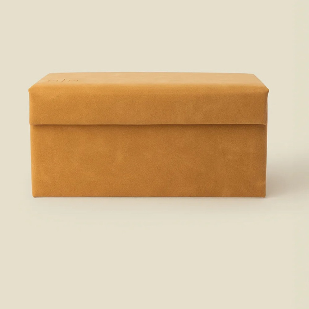 Tan vegan Leather jewelry Box made by Mary